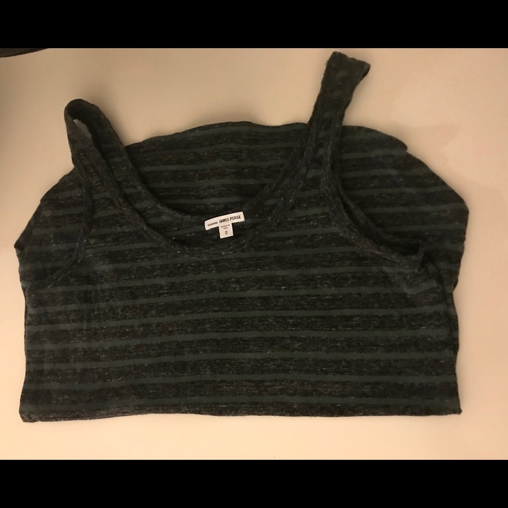 James Perse 100% Cotton Stripped Tank Top